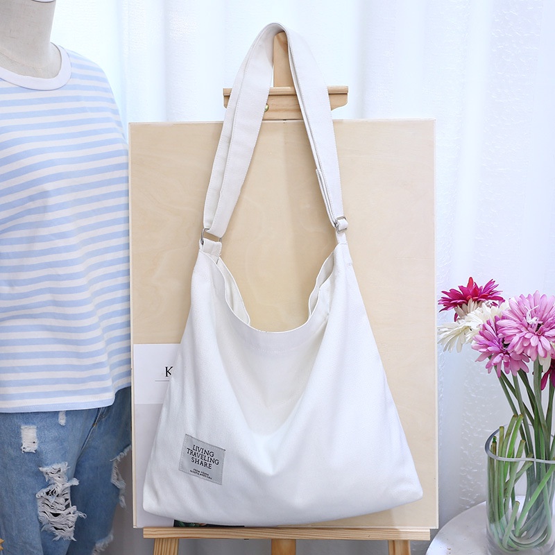 Image of Canvas bag Korean version simple women's shoulder bag retro casual women's bag messenger bag large capacity canvas bag supply #7