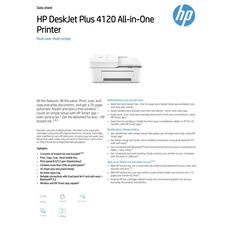 hp deskjet plus 4120 bluetooth