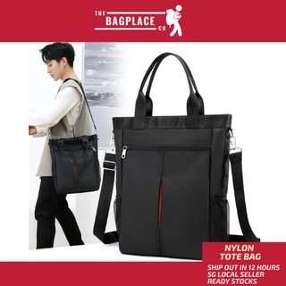 (SG SELLER) TheBagPlace Japan Nylon Waterproof Shoulder Laptop Tote Bag Unisex Tote Bag with Zip ”Fast Shipping”