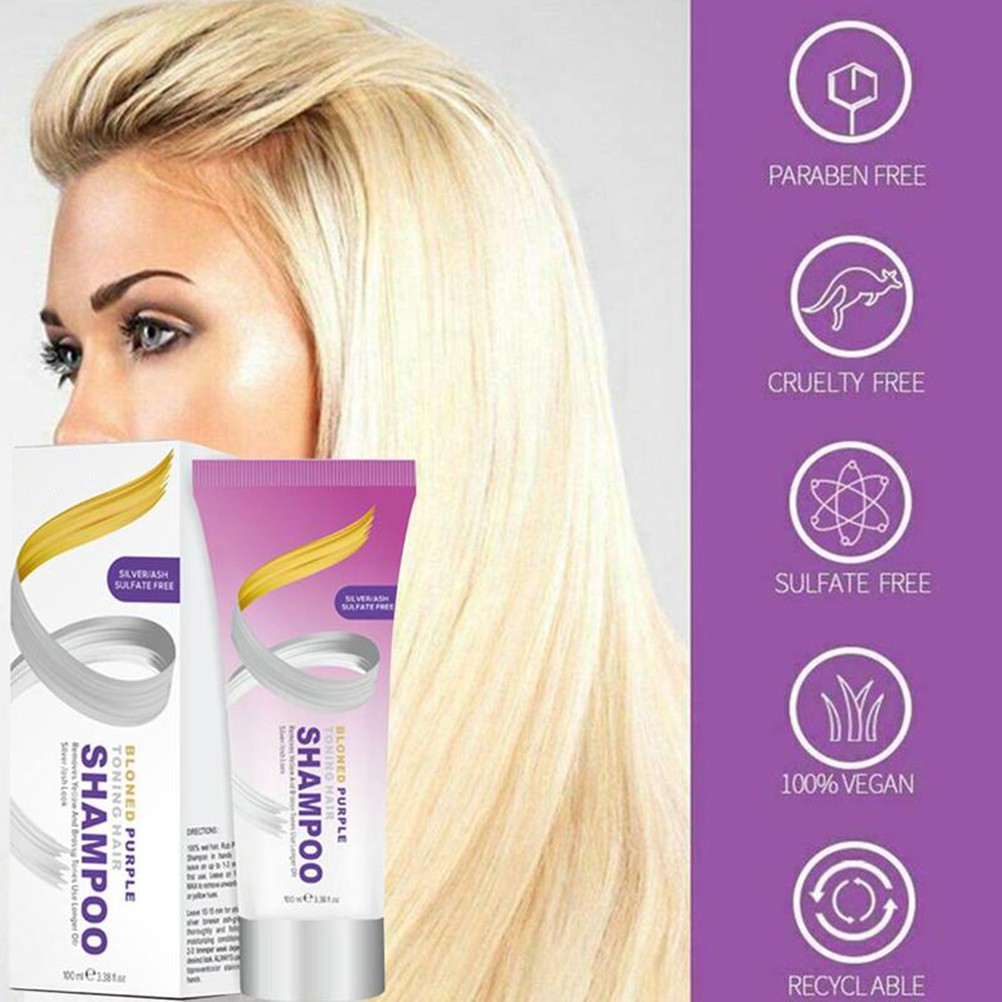 100ml Purple Shampoo No Yellow Shampoo Purple Shampoo For Blonde Hair Bleached Hair Toner Shopee Singapore