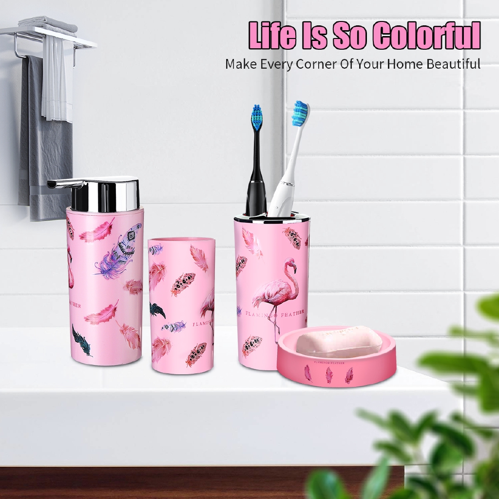 Dongxi 6pcs Soap Toothbrush Holder Storage Trash Can Dispenser Bathroom Accessories Set Shopee Singapore