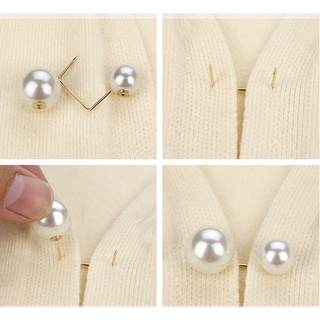 Image of thu nhỏ Clothes Buckle Pants Waist Button Pearl Brooch Anti-glare Pin for Clothes Dress Pants #5