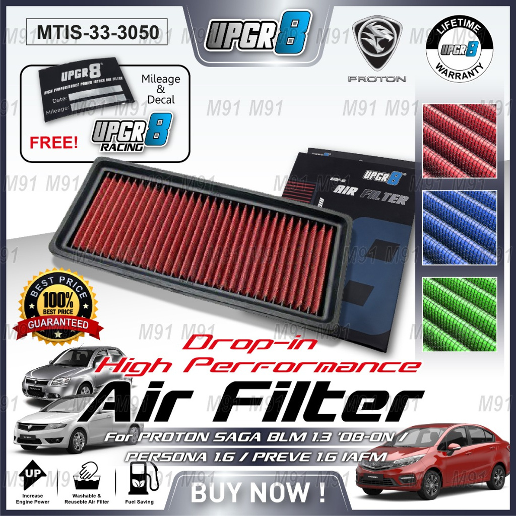 Shop Malaysia Mtis Upgr8 Washable Drop In Air Filter Performance Proton Saga Blm 1 3 Fl 1 3 1 6 Flx 1 3 1 6 Se Persona Preve 1 6 Iafm Shopee Singapore