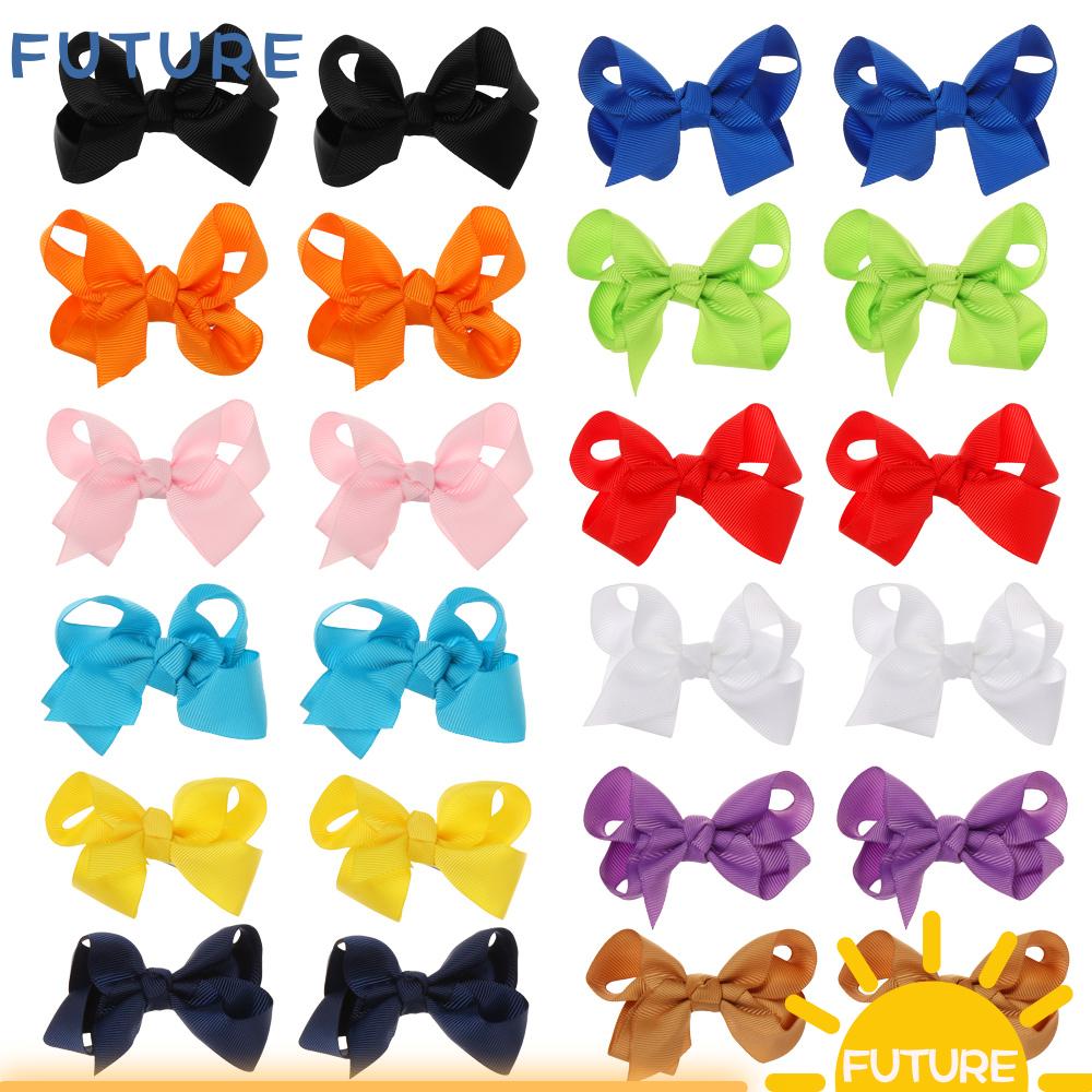 FUTURE Baby Hair Clip Kids Girls School Supplies Bow Hairpins Portable New  Fashion Ribbon Candy Color 3 Inch Hair Accessories yellow/purple/navy blue  1 Pair | Shopee Singapore