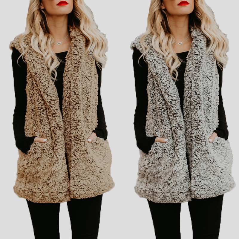 womens faux fur waistcoat