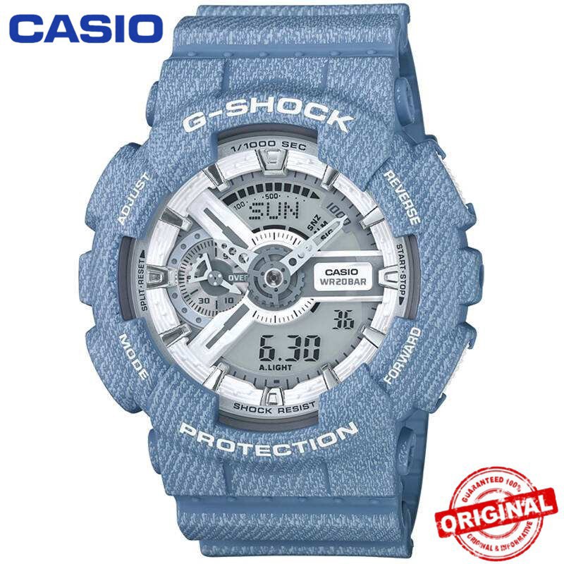 light blue casio watch