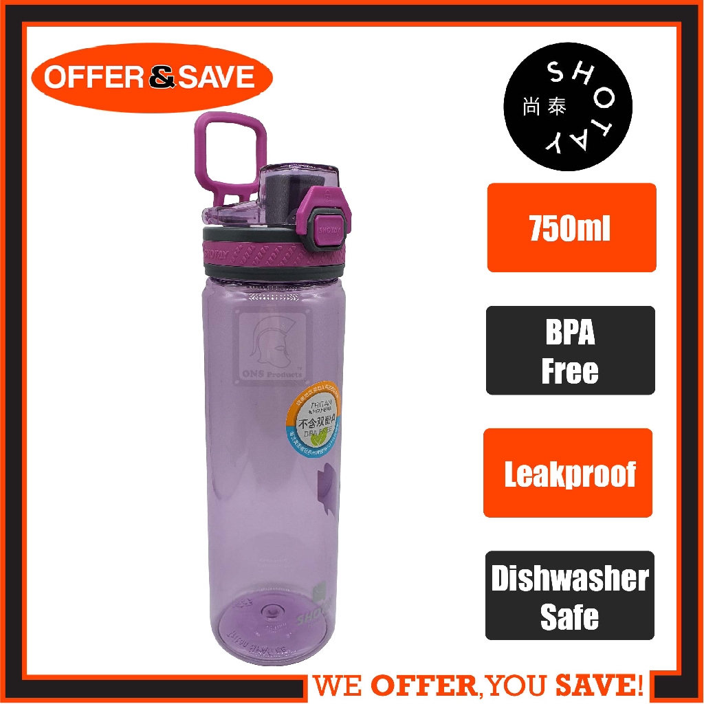 SHOTAY Tritan Narrow Mouth BPAFree Water Bottle 750ml SM6712
