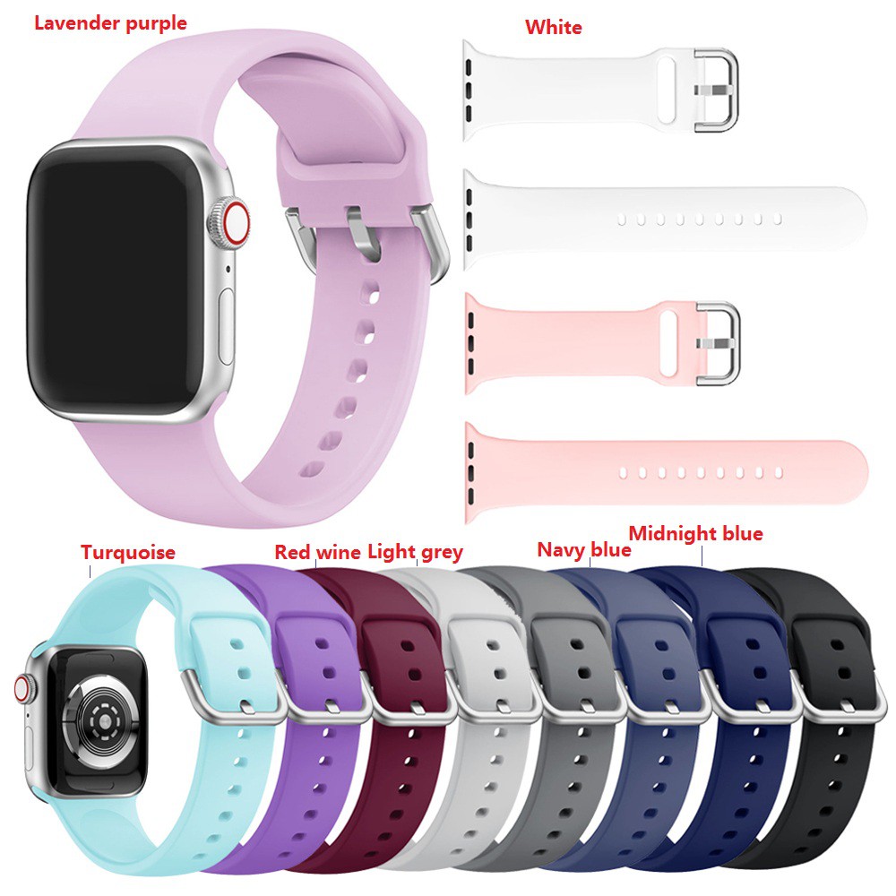 For Iwatch For Apple Watch Series 5 4 3 2 1 Watch Band Replacement Strap Silicone Bracelet Watch Accessory Shopee Singapore