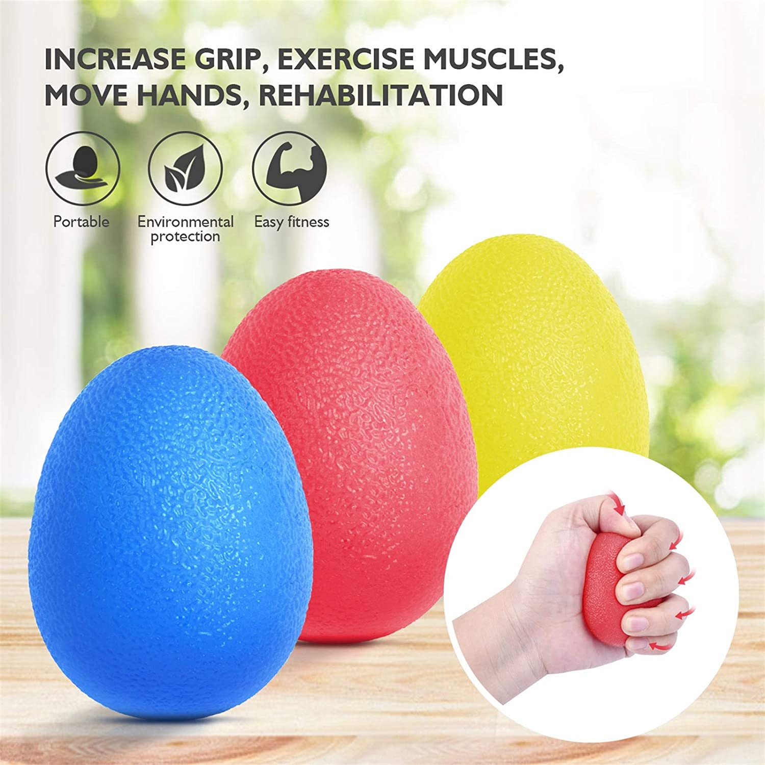WorthWhile Silica Gel Hand Grip Ball Fitness Finger Exerciser Strengthm