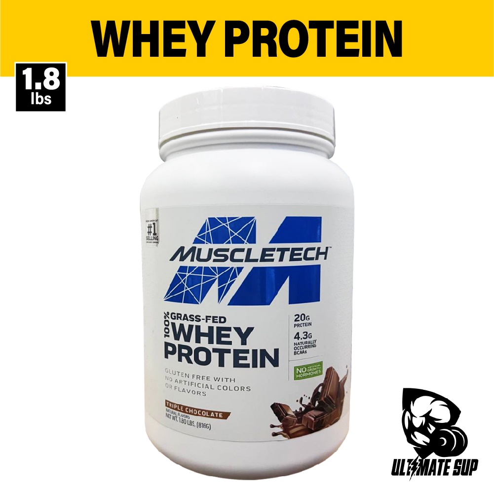 MuscleTech Grass Fed Whey Protein Powder, Protein Powder, Gluten Free ...