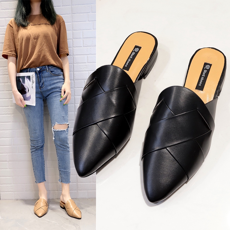 Ladies Fashion Pointed Mules Heels 