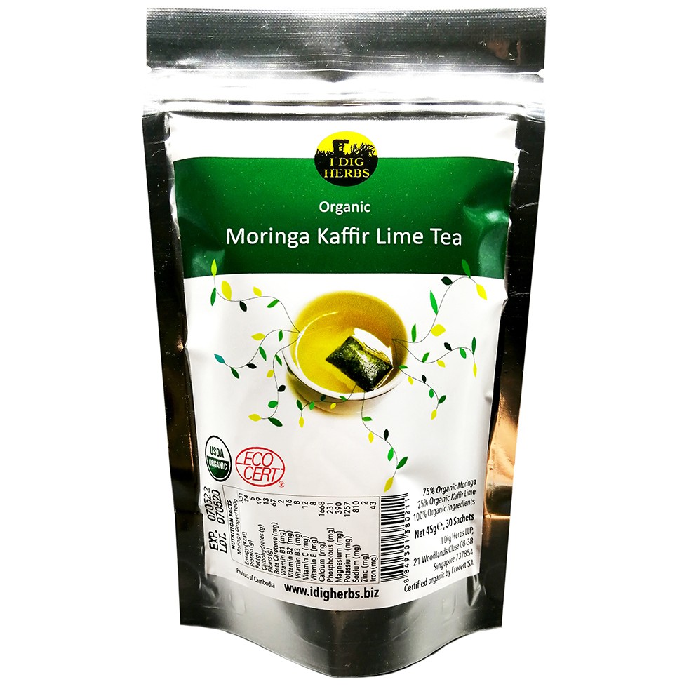 100 Certified Organic Moringa Kaffir Lime Tea Of Premium Selection