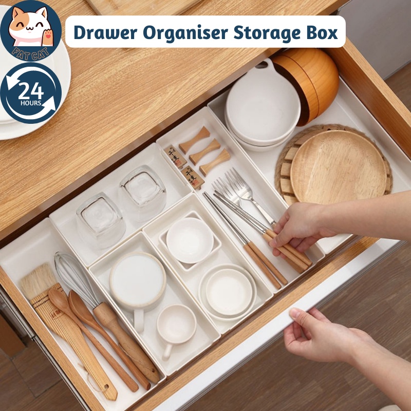 [SG Stock] Large Stackable Drawer Organiser Storage Box Kitchen Bathroom Utensils Stationery