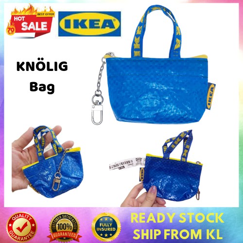  Ikea KNOLIG Mini Blue Bag Coin Purse with Key Chain, 104.782.42  - Set of 3 : Clothing, Shoes & Jewelry