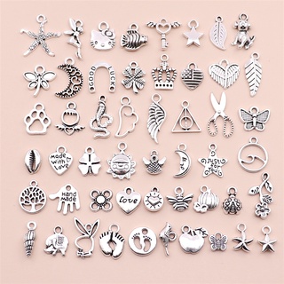 Esprit Charm silver-colored printed lettering casual look Jewelry Charms 
