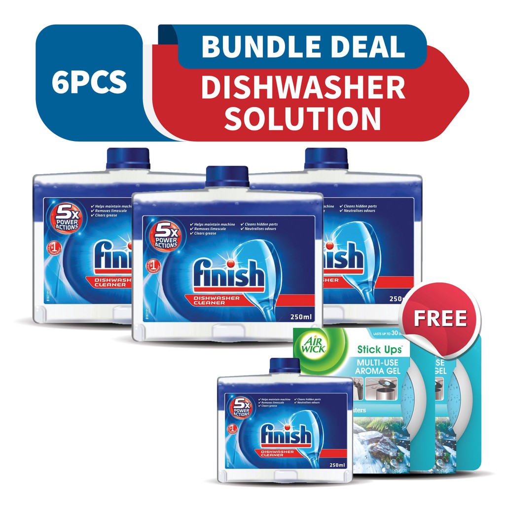 Finish Machine Dishwasher Cleaner 250ML + Free Gifts Dishwashing