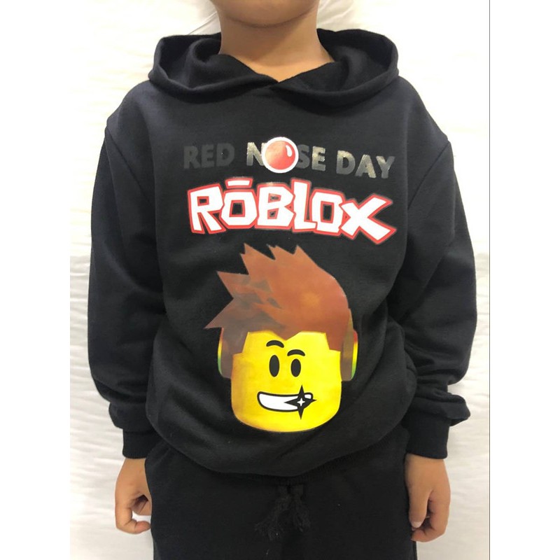 Children S Sweater Roblox Red Nose Day Big Boy Boy Hooded Shirt Sweater Sweater Shopee Singapore - orange cardigan roblox