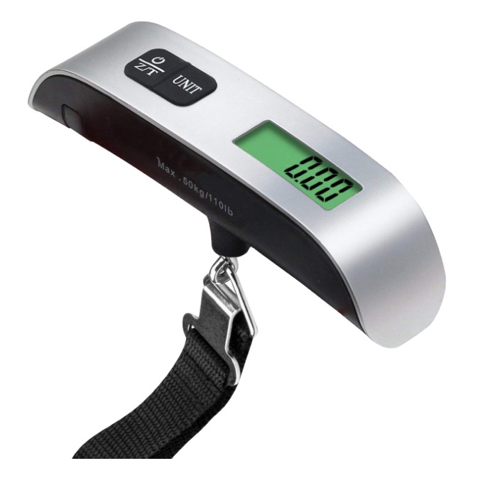 Luggage scale, digital hanging scale, travel, strap / hook, with