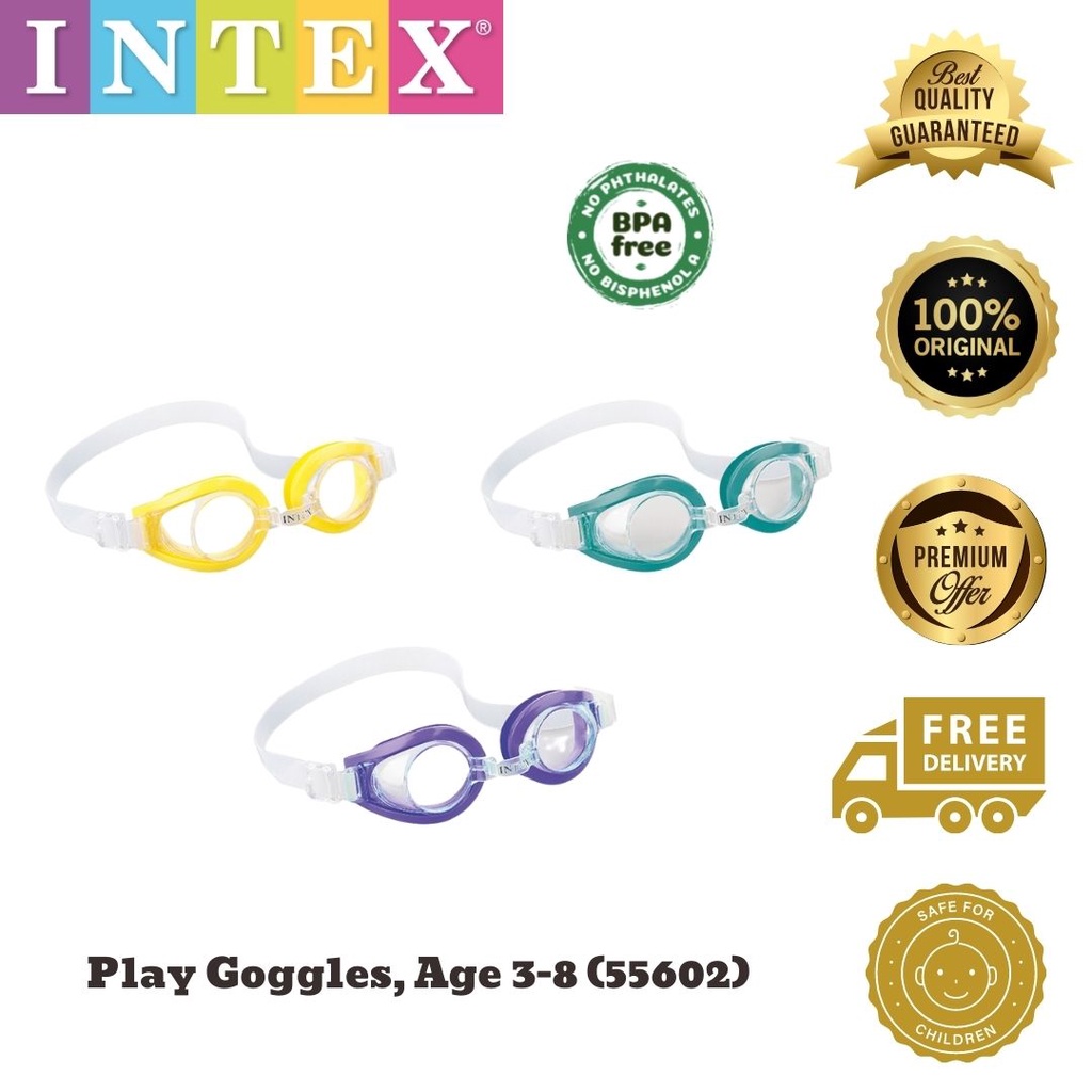INTEX Play Swim Goggles (Ages 3-10)-55602 | Shopee Singapore