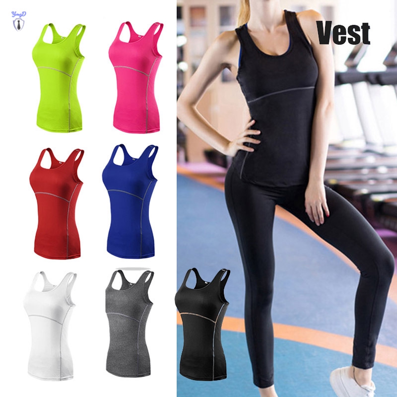 Ladies Women Elastic Tight Sports Vest Tank Tops Yoga Fitness Sportswear