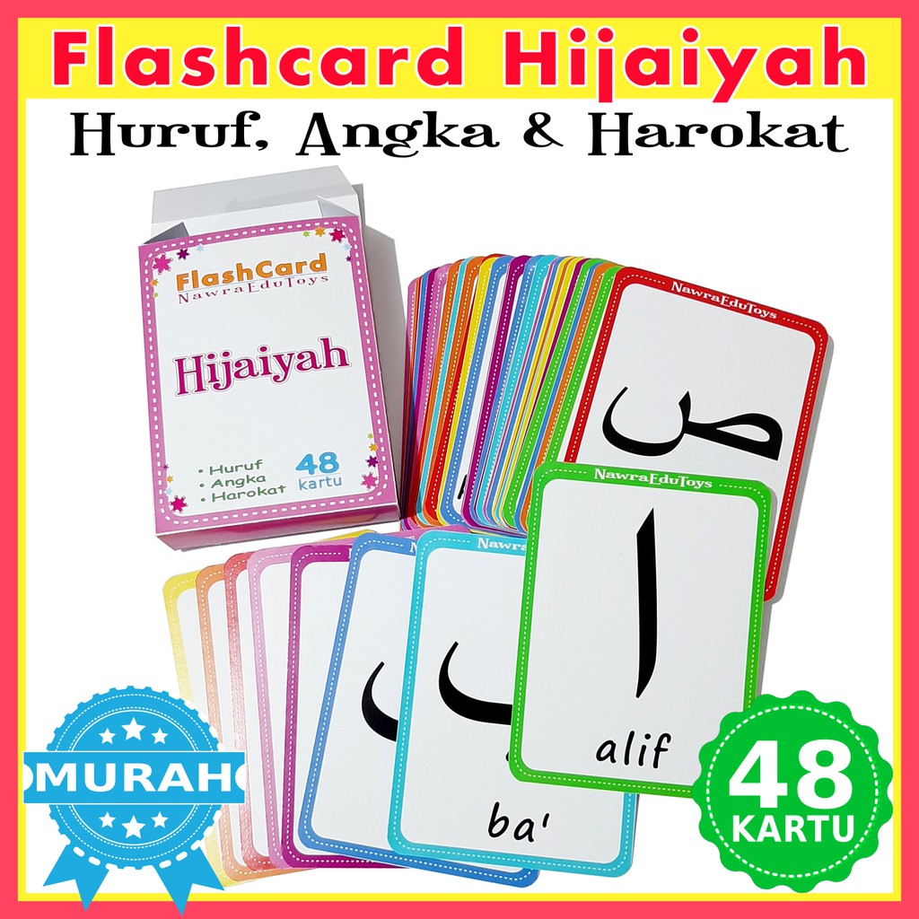 Hijaiyah Flashcard Harokat Arabic Numbers Flash Card Smart Learning Cards Shopee Singapore