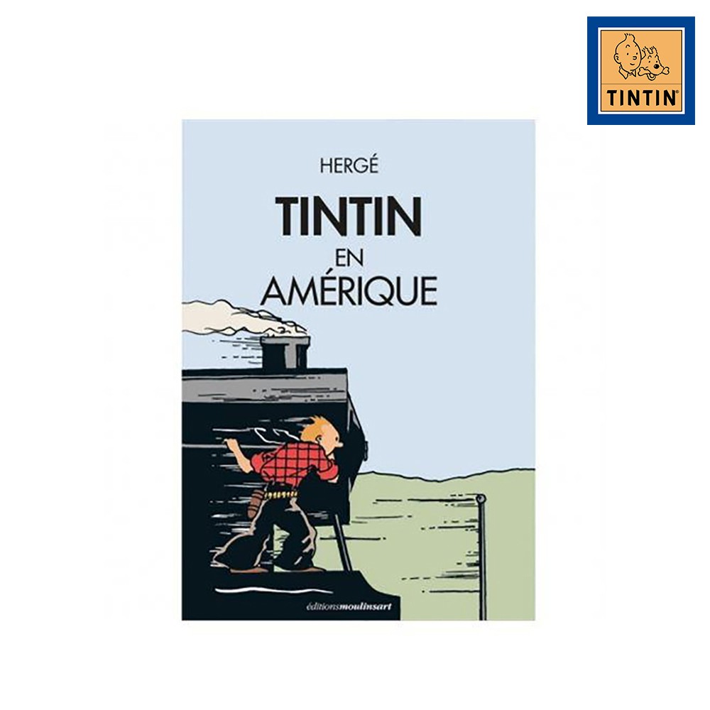 Tintin French Book Cover Postcards: Tintin in America colored Version ...