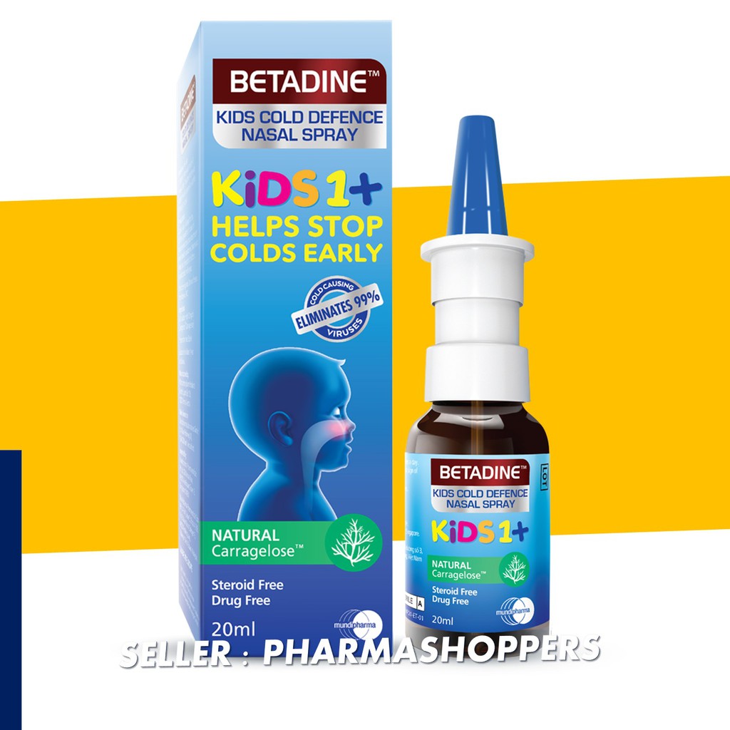 Betadine Kids Nasal Spray 20ml For Nose Congestion Stop Colds Ubat Nasal Aspirator For Children Shopee Singapore