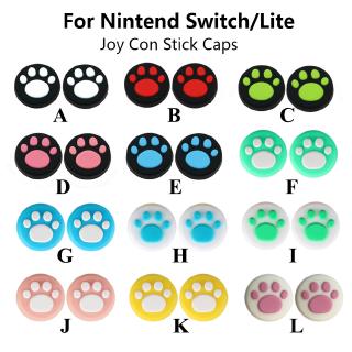 2PCS Cat Paw Claw Silicone Analog Thumb Grips Cover for Nintendo Switch/Lite/OLED Joy Con Stick Caps Skin for NS Switch Joy-Con Joystick