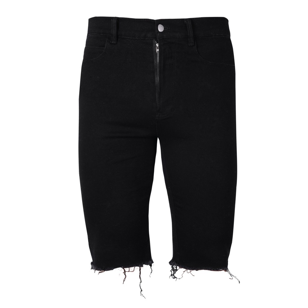 black denim bike shorts