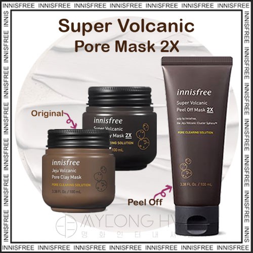 Innisfree Jeju Super Volcanic Pore Clay Mask Original Clay Mask 2x Peel Off Mask Shopee Singapore