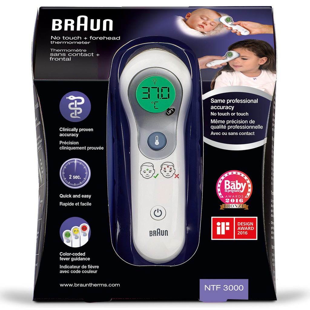 🇸🇬🇸🇬(RECEIVE WITHIN 3 DAYS) Braun Thermoscan® 2 IN 1 NTF3000 No Touch