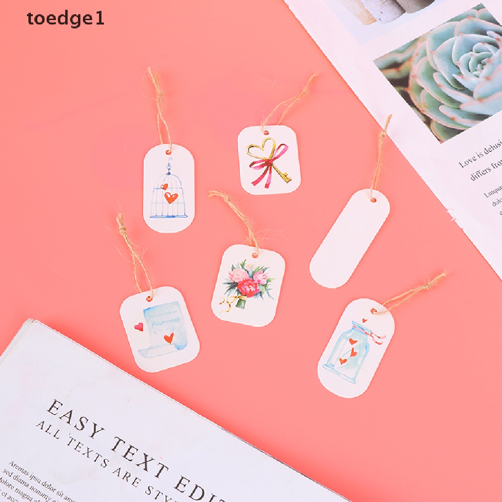 New 50pcs Flower Paper Tags DIY Label Handmade Gift Box Paper Cards [toedge1]