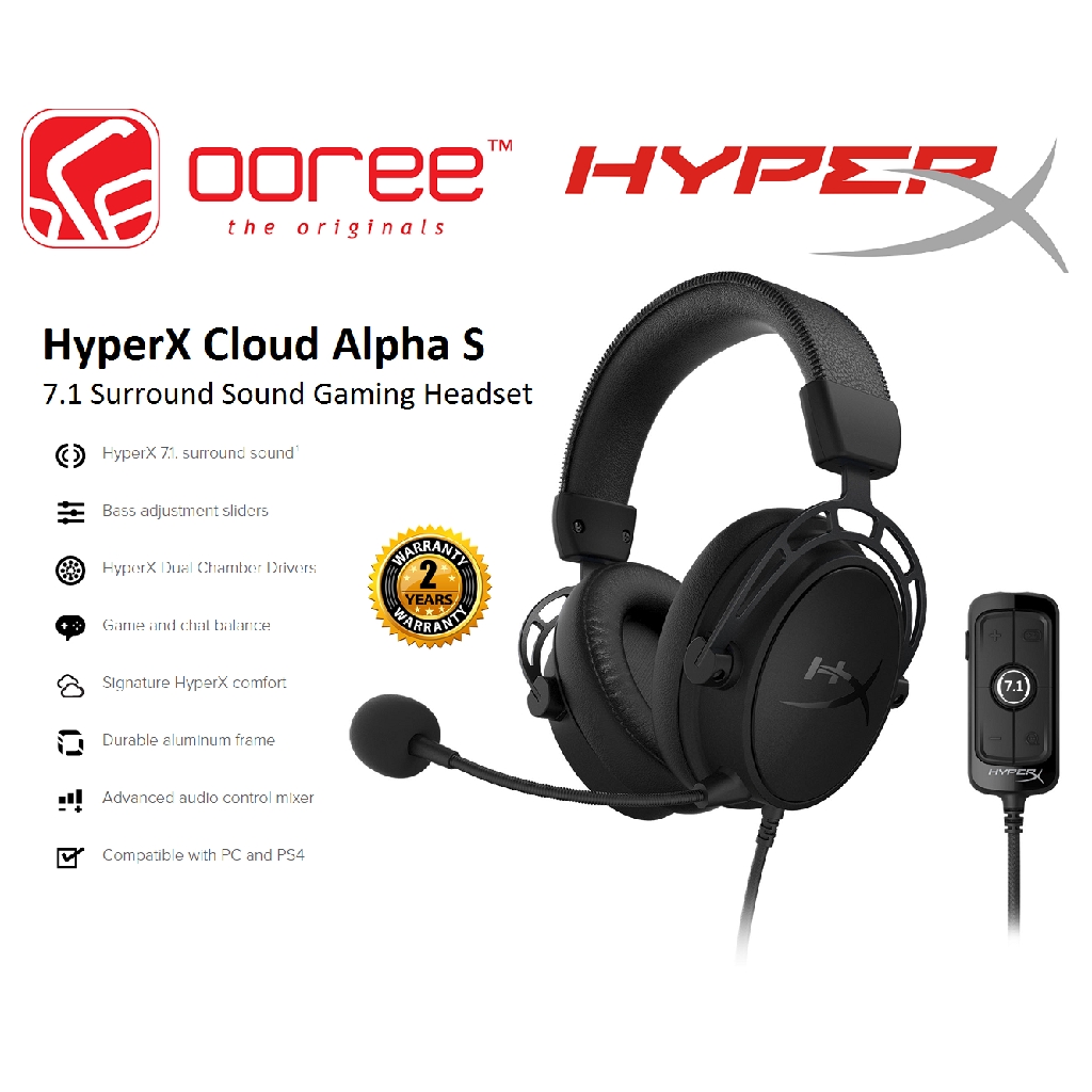 Hyper X Hyperx Cloud Alpha S 7 1 Surround Sound Gaming Headset With Blue Hx Hscas Bl Ww Black Hx Hscas Bk Ww Shopee Singapore