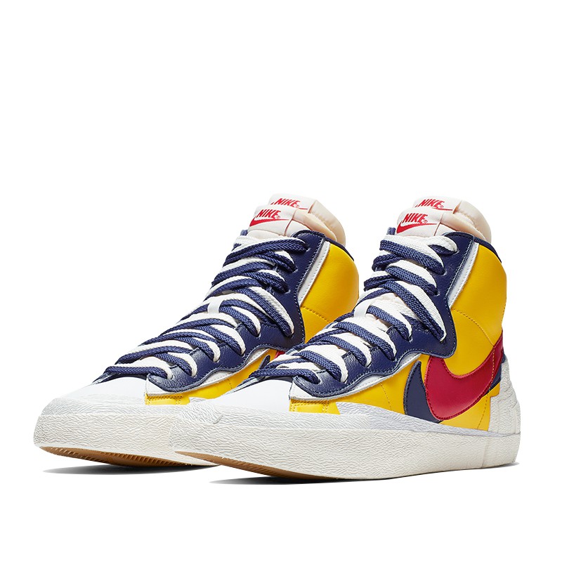 blue and yellow nike blazers