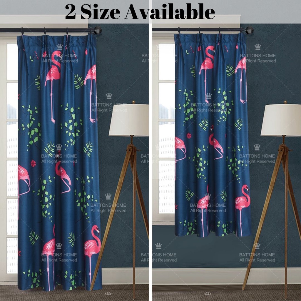 [Free Hook] Hook Type Plain Curtain Semi Blackout Door Curtain Door Curtain Curtain Ready To Sew