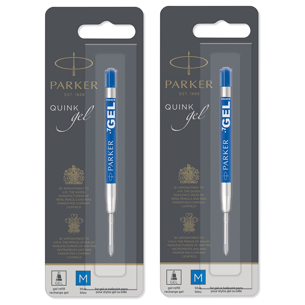 Parker Refill Gel BallPoint Quinkgel Gel Medium Blue 0.7mm Bundle