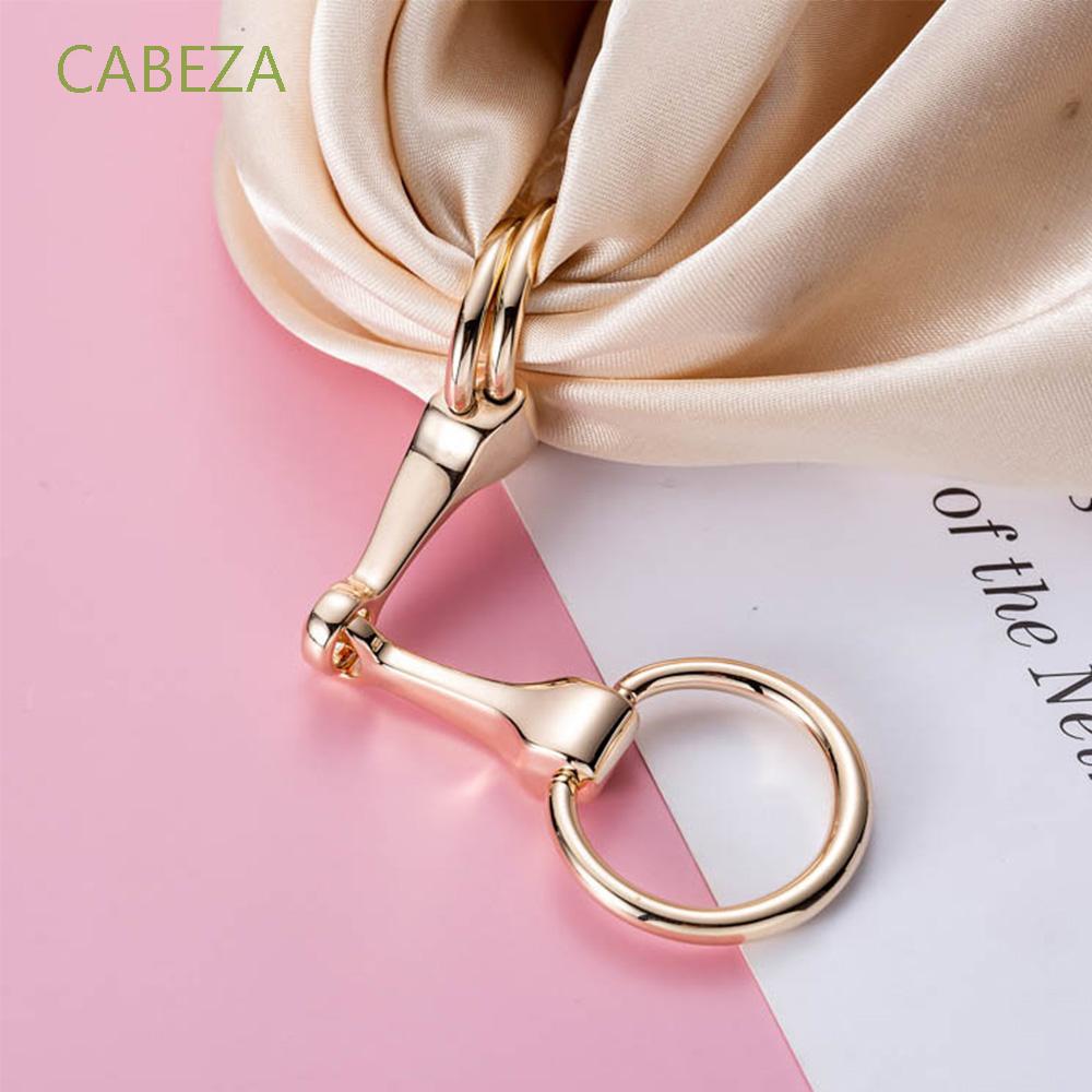Women Fashion Simple Three Ring Shawl Ring Letter H Scarf Buckle Brooch Pin White 