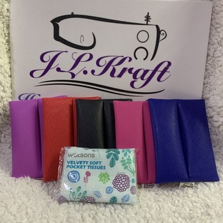 Image of Handmade Pocket size tissue pouch- soft PU