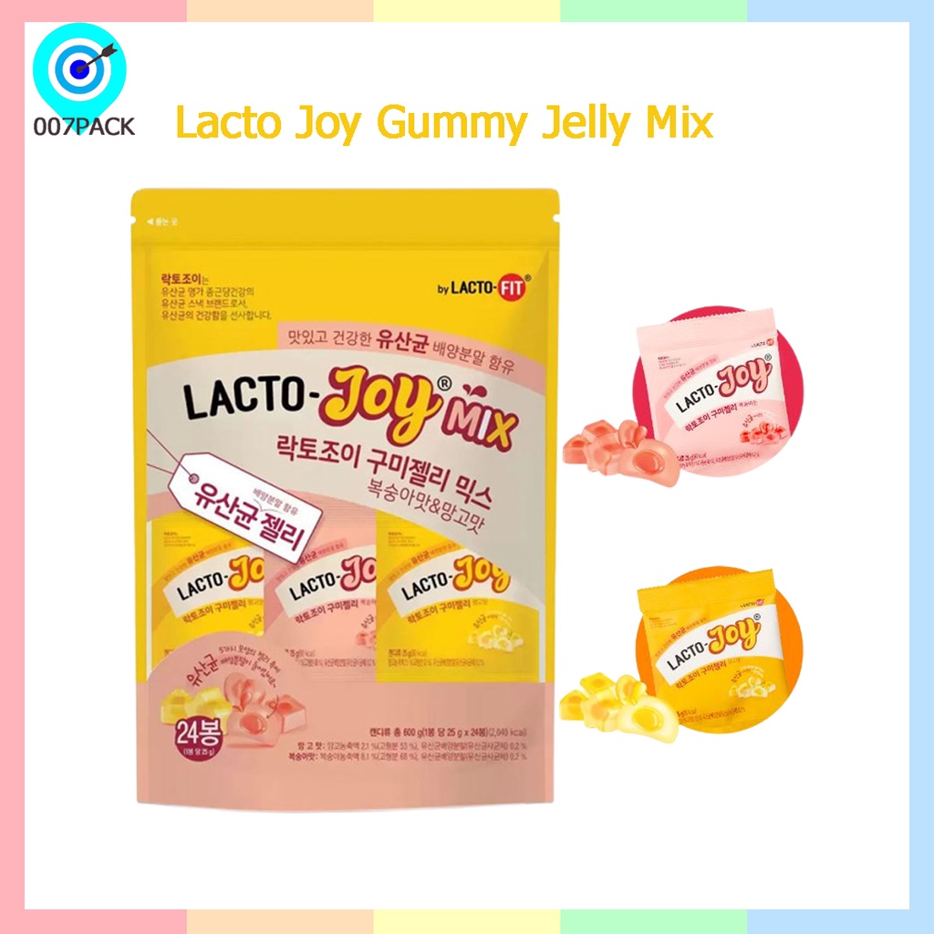 Lacto Joy Gummy Jelly Mix 25g x 24packs /Lactobacillus/ Mango & Peach Flavor / LACTOFIT/ Korea