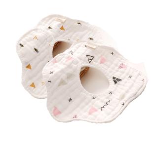 2Pcs 360 Rotating Baby Drool Pad Petal Round Feeding Bib Burp Absorbent Double Cotton Cloths Saliva Towel #7