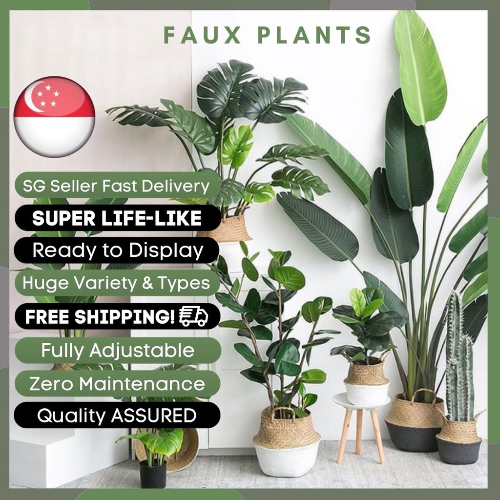 50 TYPES! Artificial Plants 38160cm Indoor Outdoor Leaves Home
