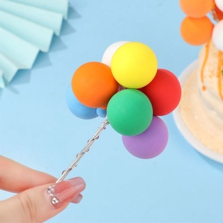 1 Bunch Mixed Color Clay Balloons Cake Topper Balls Wedding Birthday Party Favor Dessert Decorations #6