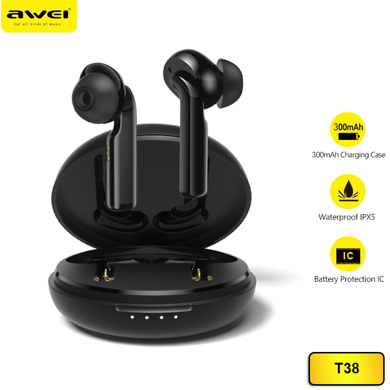 Awei T17 Small Round Box True Wireless Earbuds Bluetooth Version 50