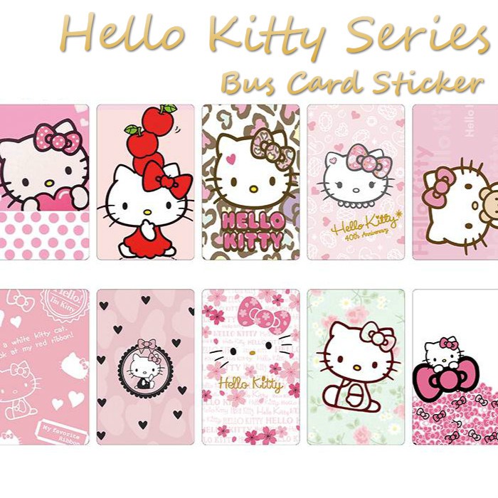 Cute Hello Kitty Bus Train Lrt Mrt Access Card Decorative Sticker 5pc Shopee Singapore