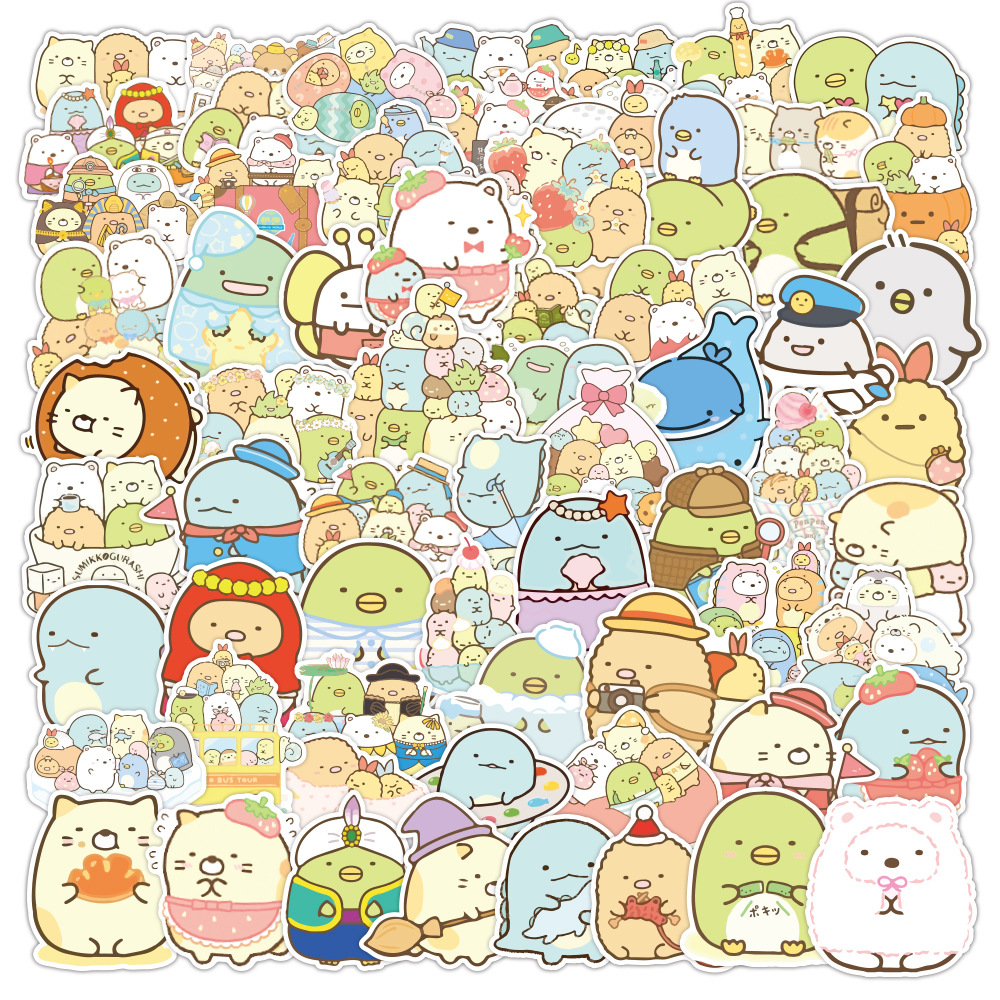 100 pcs Cute Sumikkogurashi Japan Cartoon Waterproof PVC Stickers ...