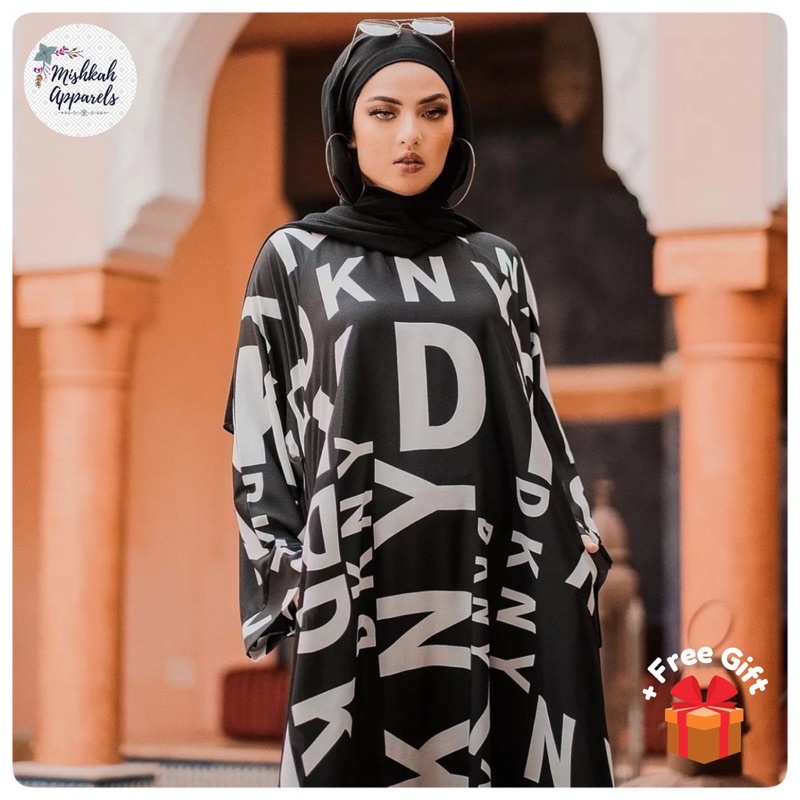 SG SELLER] ☆Mishkah Apparels☆ DKNY Abaya - Free size / Bust 120cm / Modest  Apparels / Muslimah Fashion / Crepe | Shopee Singapore