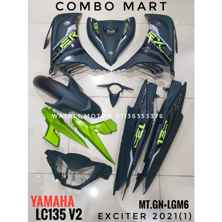 Yamaha Lc135 V2 V3 V4 V5 V6 V7 Exciter Matt Green Hijau Mati 2021 Cover Set New Stock Cover Set Stripe Siap Tanam Shopee Singapore