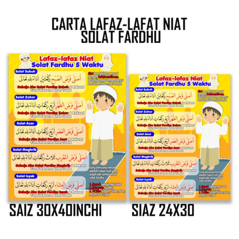 Lafaz Carta Niat Fardhu Solat That 's Right | Shopee Singapore