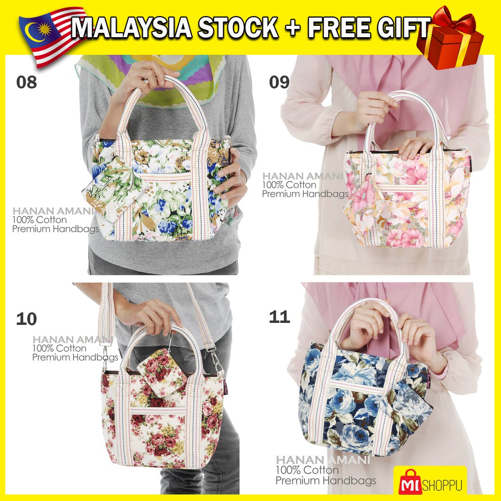 Sale Floral Sling Cotton Handbag Comel With Coin Pouch Free Gift Shopee Singapore