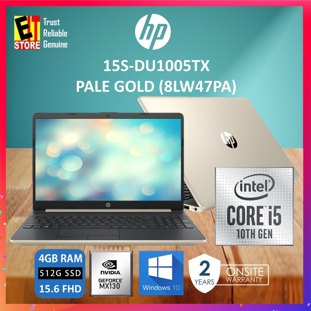 Hp 15s Du1005tx 15s Du1058tx Pale Gold I5 u 4gb 512gb Ssd 15 6 Fhd Mx130 2gb W10 2yrs 8lw47pa Shopee Singapore